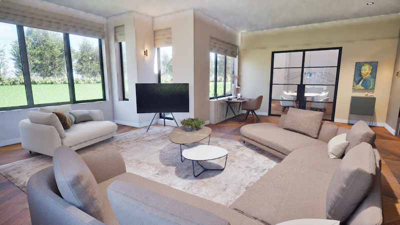 Uitgewerkt interieurplan voor een woning