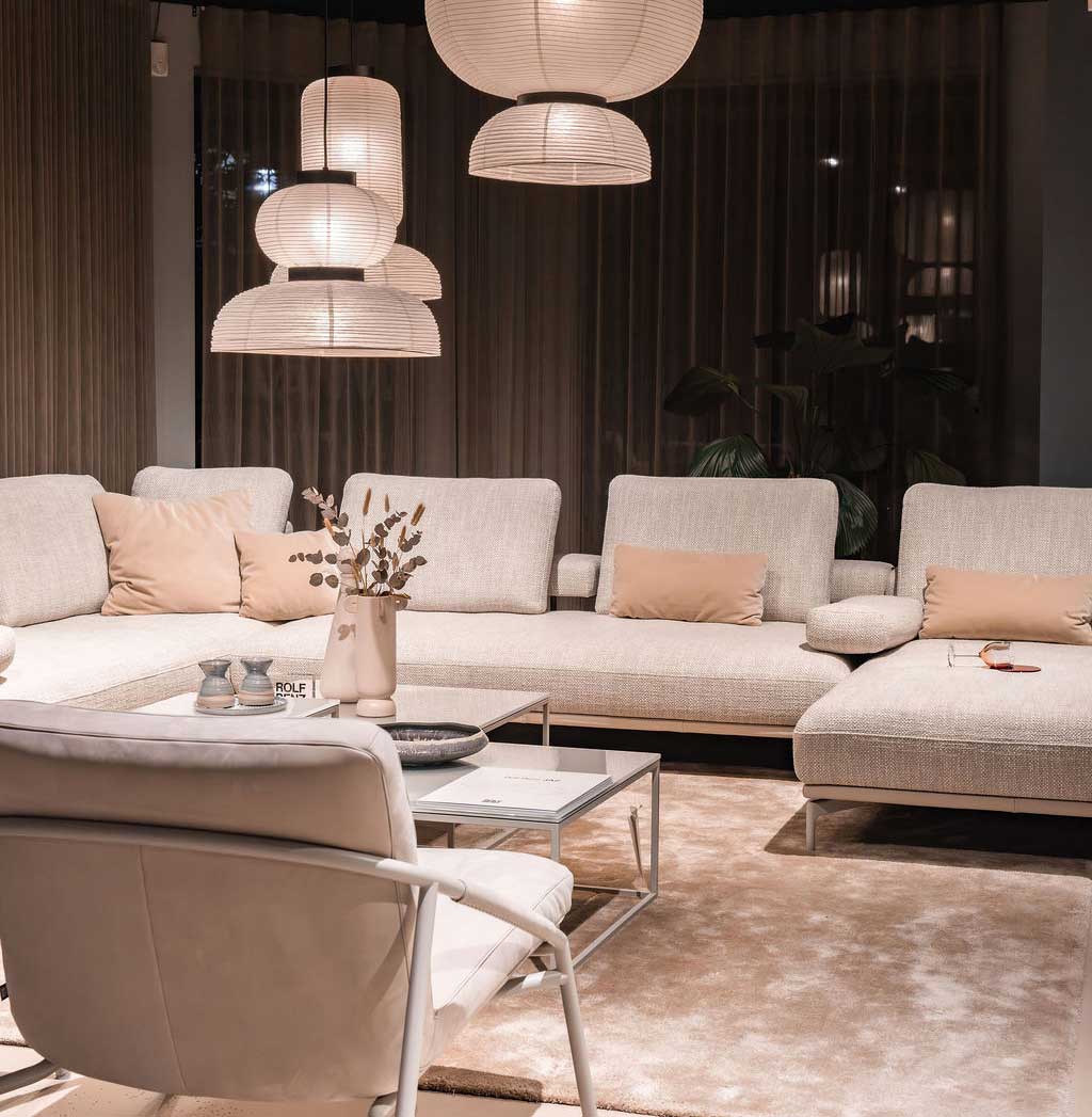 Rolf Benz opstelling in de showroom in Mijdrecht
